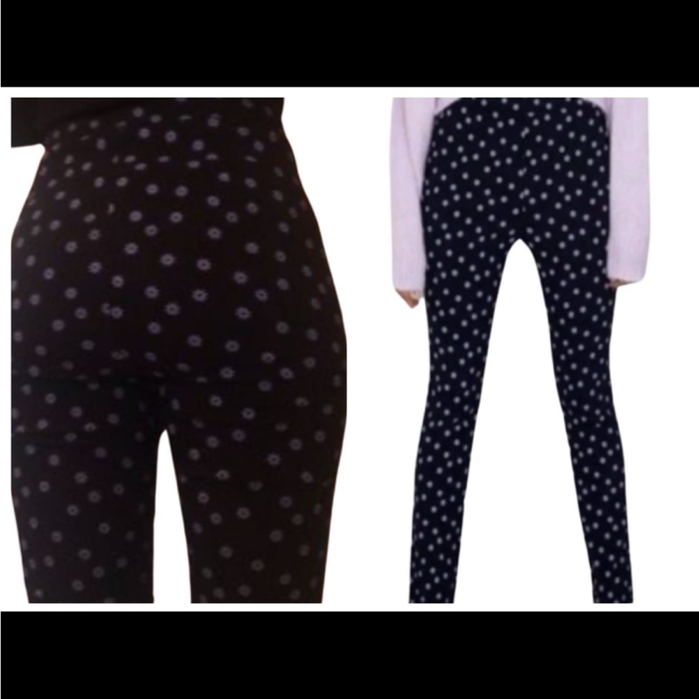 Zara Pants Flower Print High Waisted Stretch with side silver zipper. 27” inseam